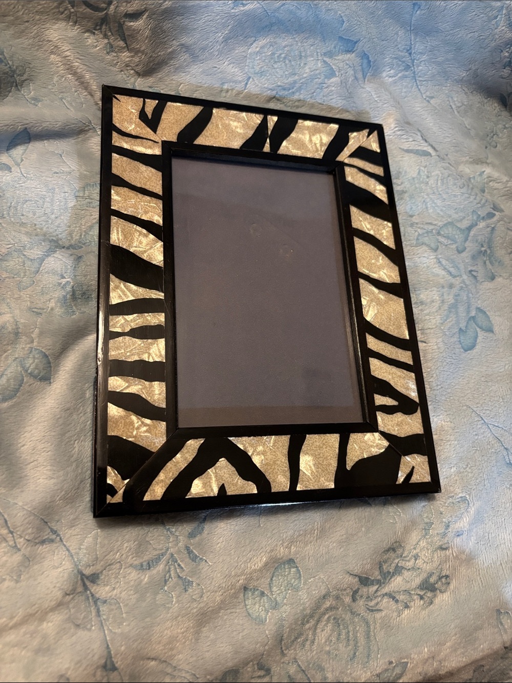 Elegant Black and Gold Zebra Accent Picture Frame